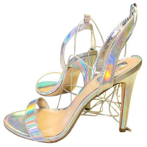 Silver Holo Stilettos Holographic Heels Women's 7.5 US